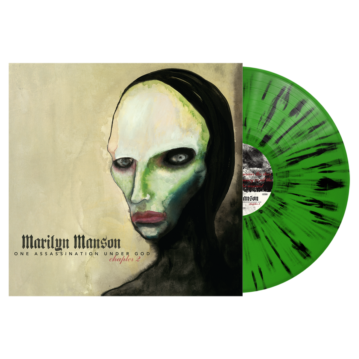MARILYN MANSON'ONE ASSASSINATION UNDER GOD - CHAPTER 2' LP (Exclusive ' Limited to 500, Green w/ Black Splatter Vinyl)