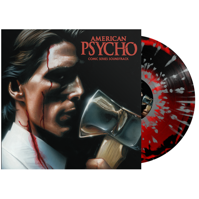 AMERICAN PSYCHO ‘COMIC SERIES SOUNDTRACK’ LP (Limited Edition – Only 100 made, Apple Red + Black Side A/B w/ Silver Splatter Vinyl)