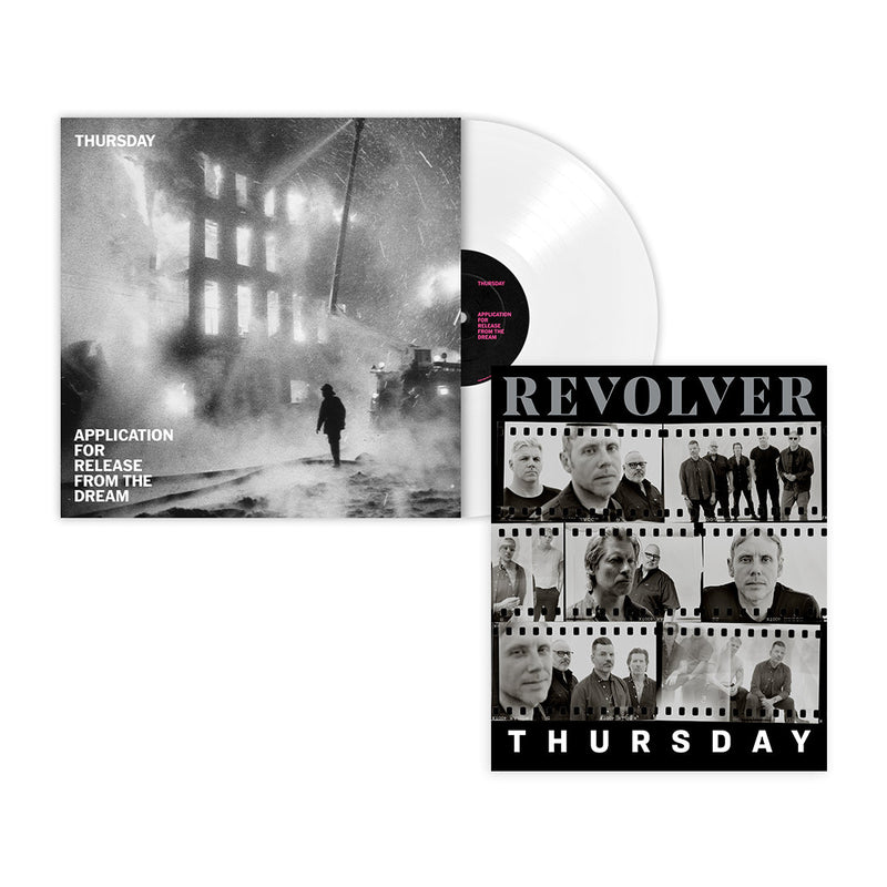 THURSDAY X REVOLVER BUNDLE - REVOLVER SUMMER 2024 ISSUE & THURSDAY 'APPLICATION FOR RELEASE FROM THE DREAM' ETCHED 12" (Limited Edition – Only 500 Made, White Vinyl)
