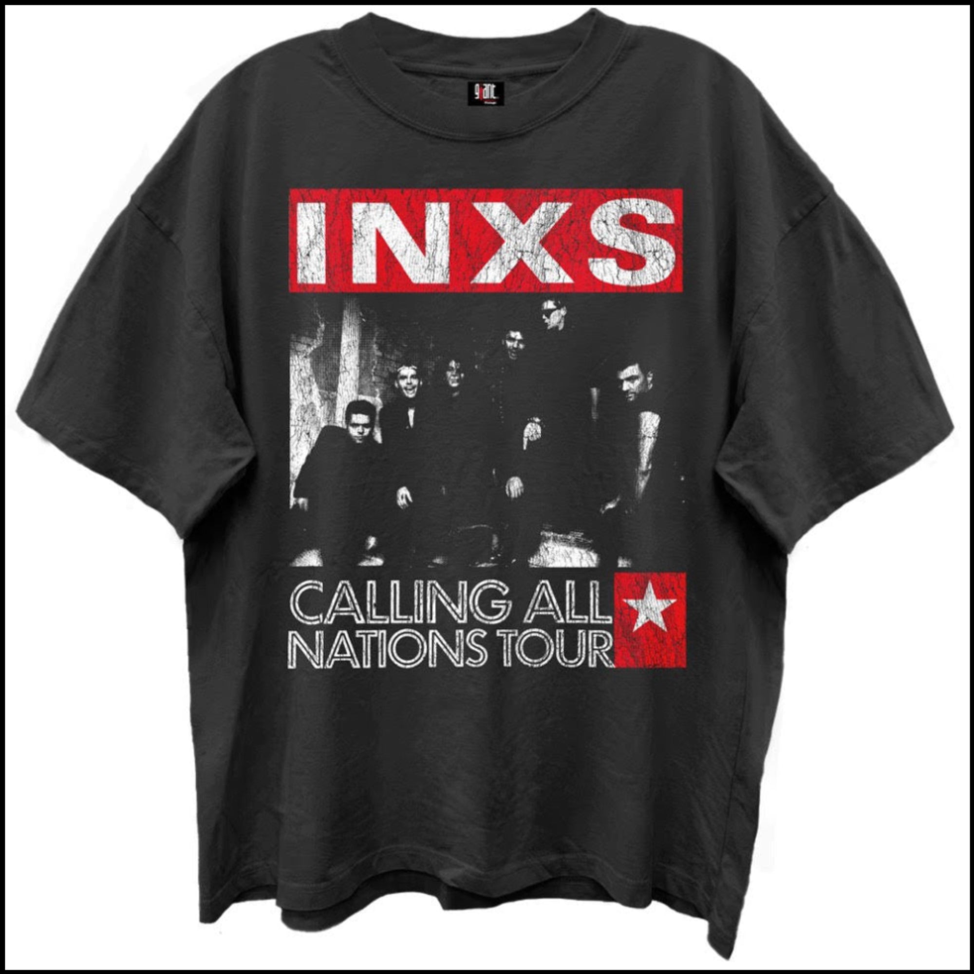 INXS CALLING ALL NATIONS TOUR FRT/BK LIMO BLACK ENZYME WASH T-SHIRT/GIANT VINTAGE