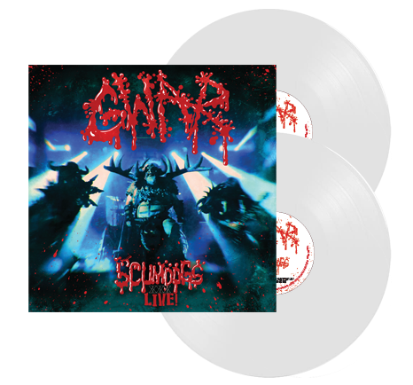 GWAR 'XXX LIVE! THE SCUMDOGS OF THE UNIVERSE 30TH ANNIVERSARY REUNION' LIMITED EDITION WHITE 2LP' ONLY 350 MADE