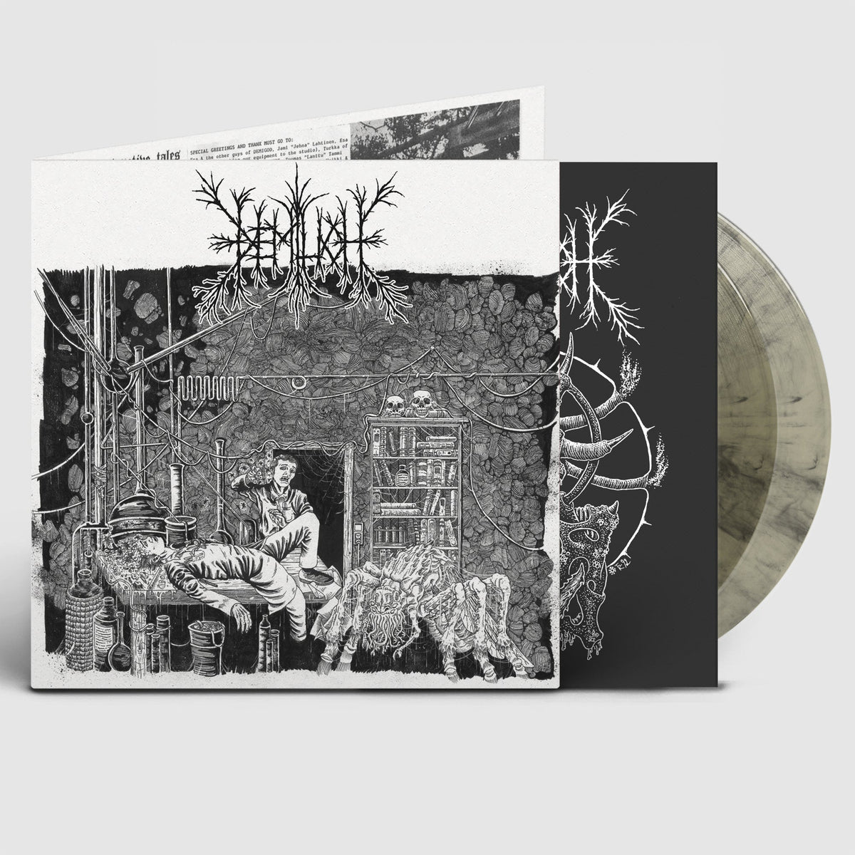 Demilich Em9t2ness Of Van2s1ing The Demo Tapes 2LP Clear Black Smoke