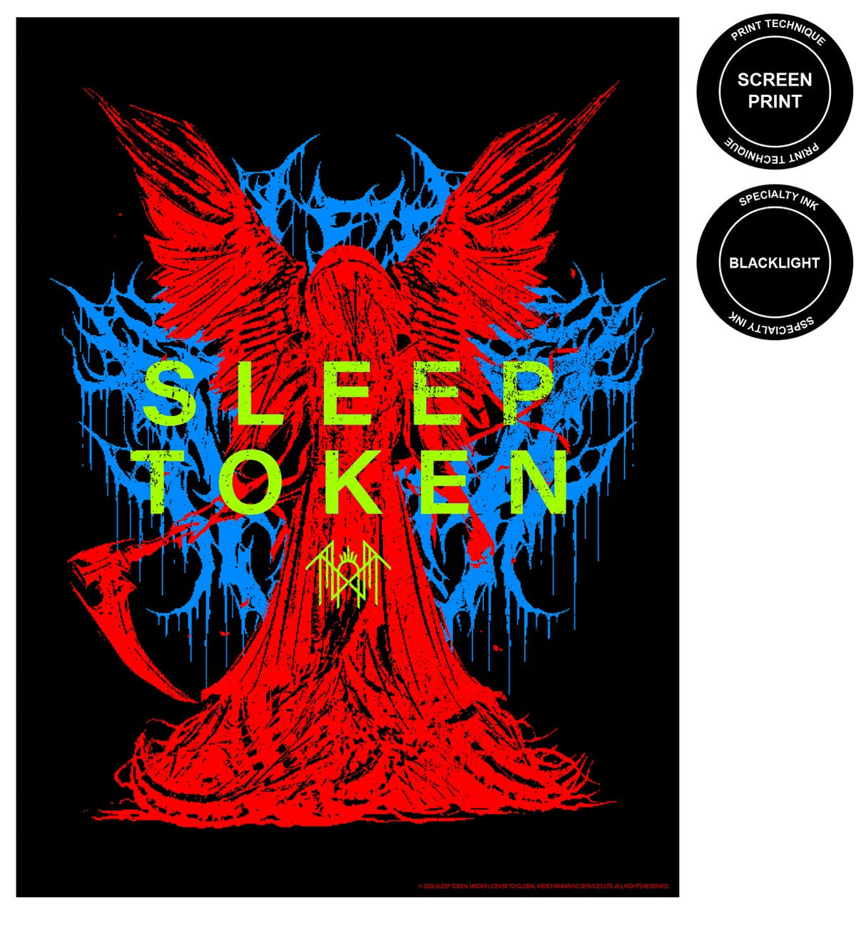 SLEEP TOKEN 'CHARACTER/ANGEL' FLOCKED BLACKLIGHT POSTERS