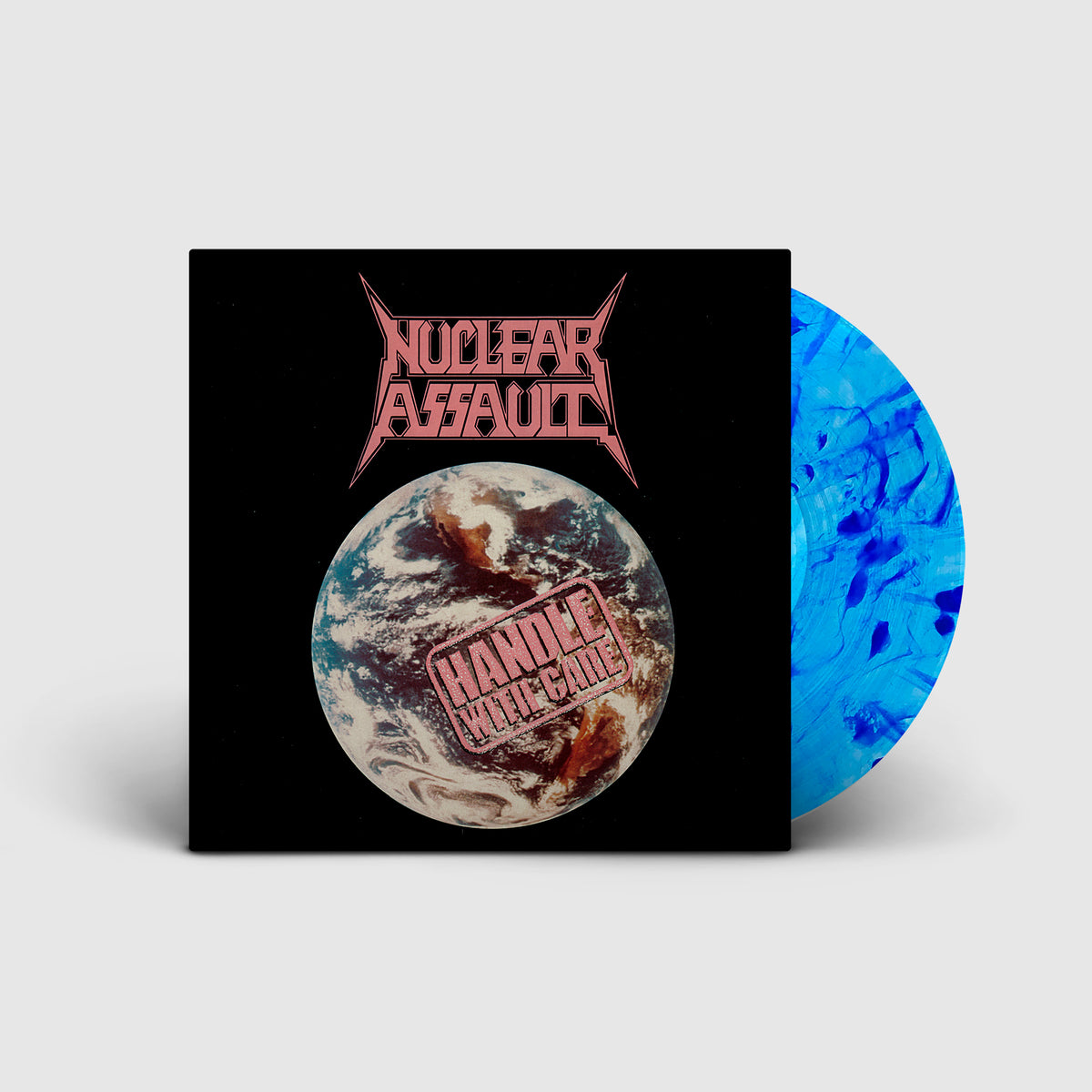 NUCLEAR ASSAULT 'HANDLE WITH CARE' LP ' ONLY 300 MADE (Limited Edition, Transparent Blue w/ Blue Splatter Vinyl)