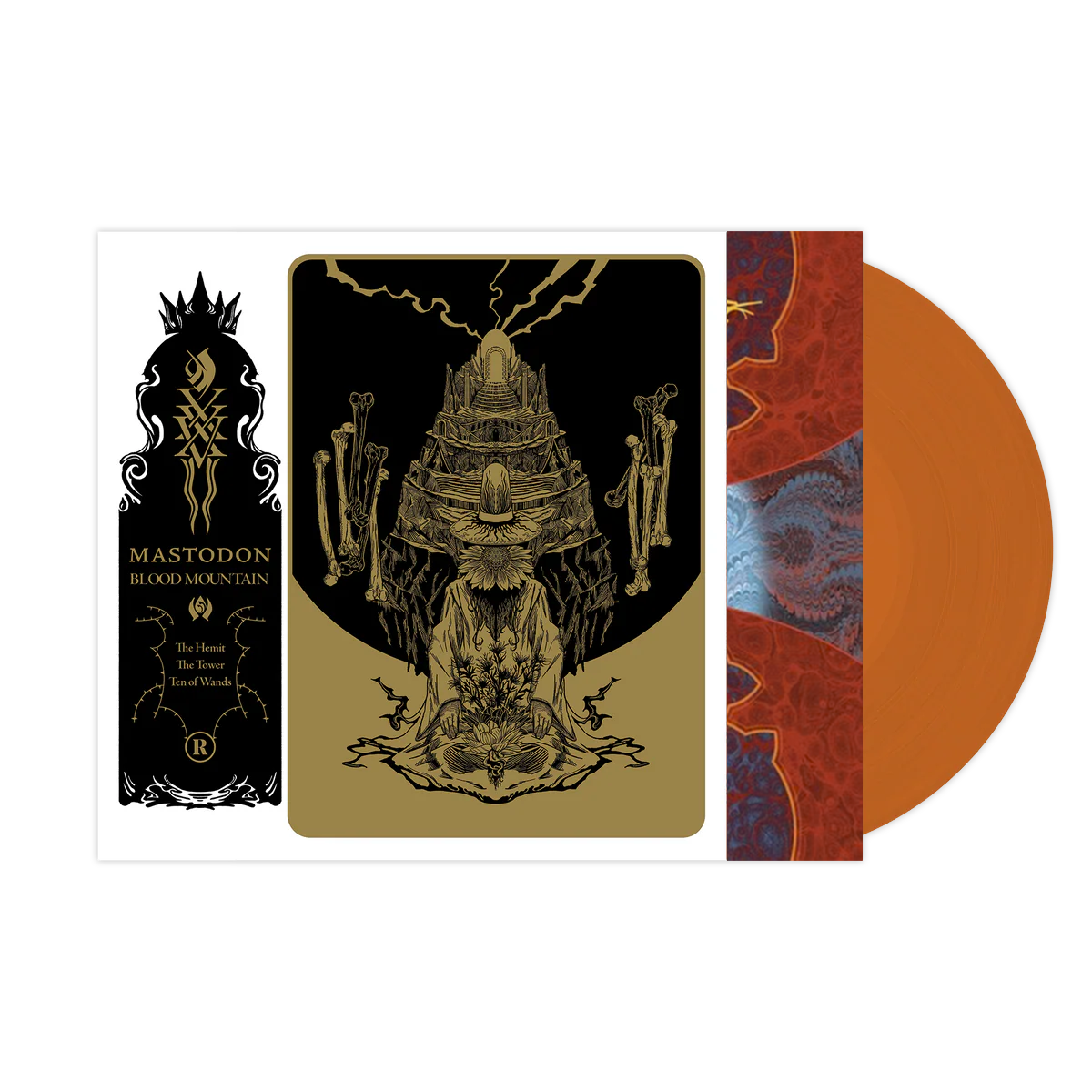 MASTODON 'BLOOD MOUNTAIN' LP (Exclusive ' Orange Vinyl) w/ SIGNED 12"x12" PAUL ROMANO PRINT
