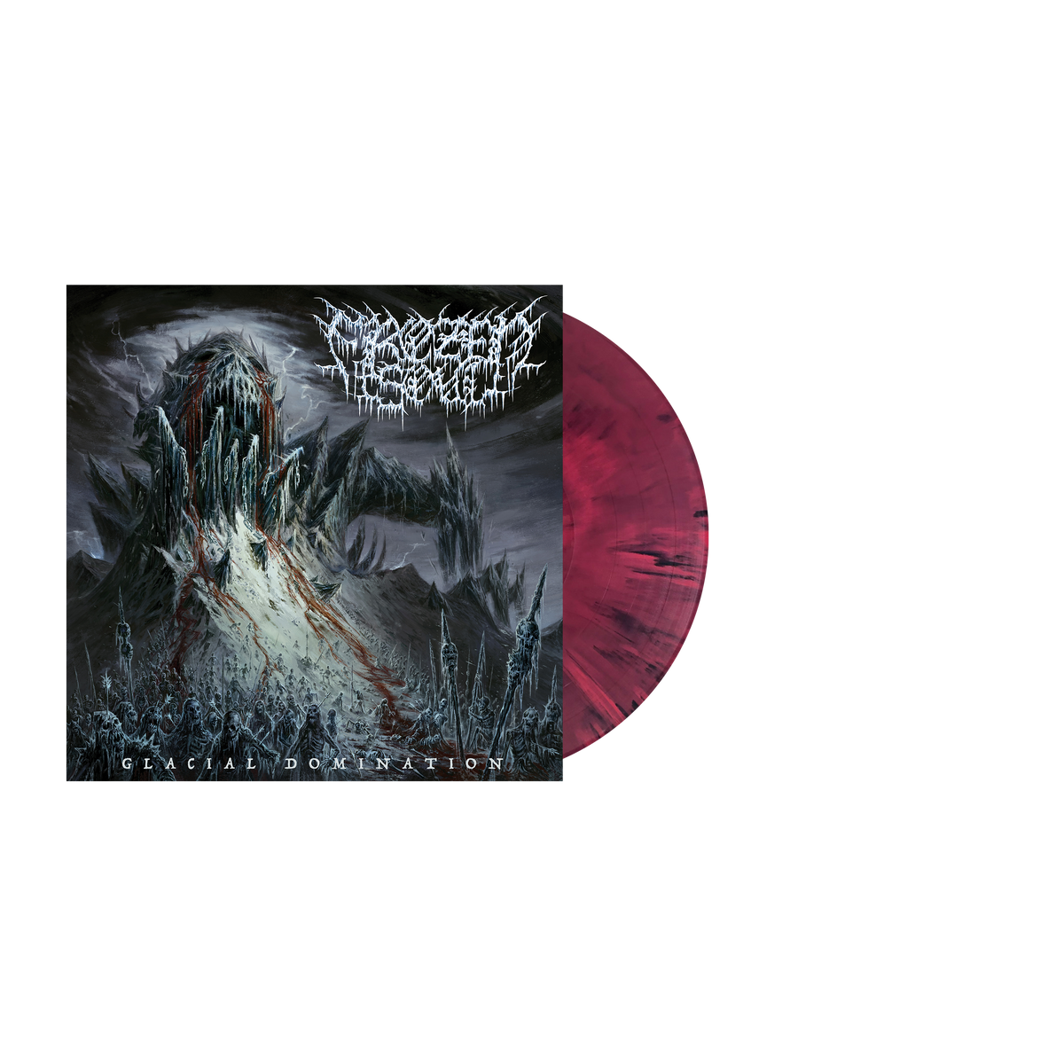 FROZEN SOUL'GLACIAL DOMINATION' LP (Limited Edition ' Only 300 made, Magenta & Black Marble Vinyl)
