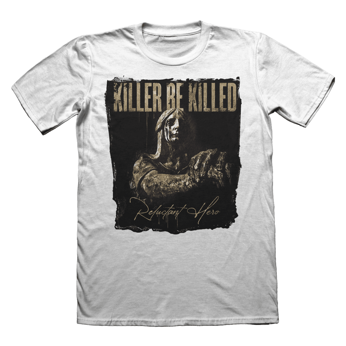 KILLER BE KILLED ALBUM 'RELUCTANT HERO' ON WHITE - T-SHIRT