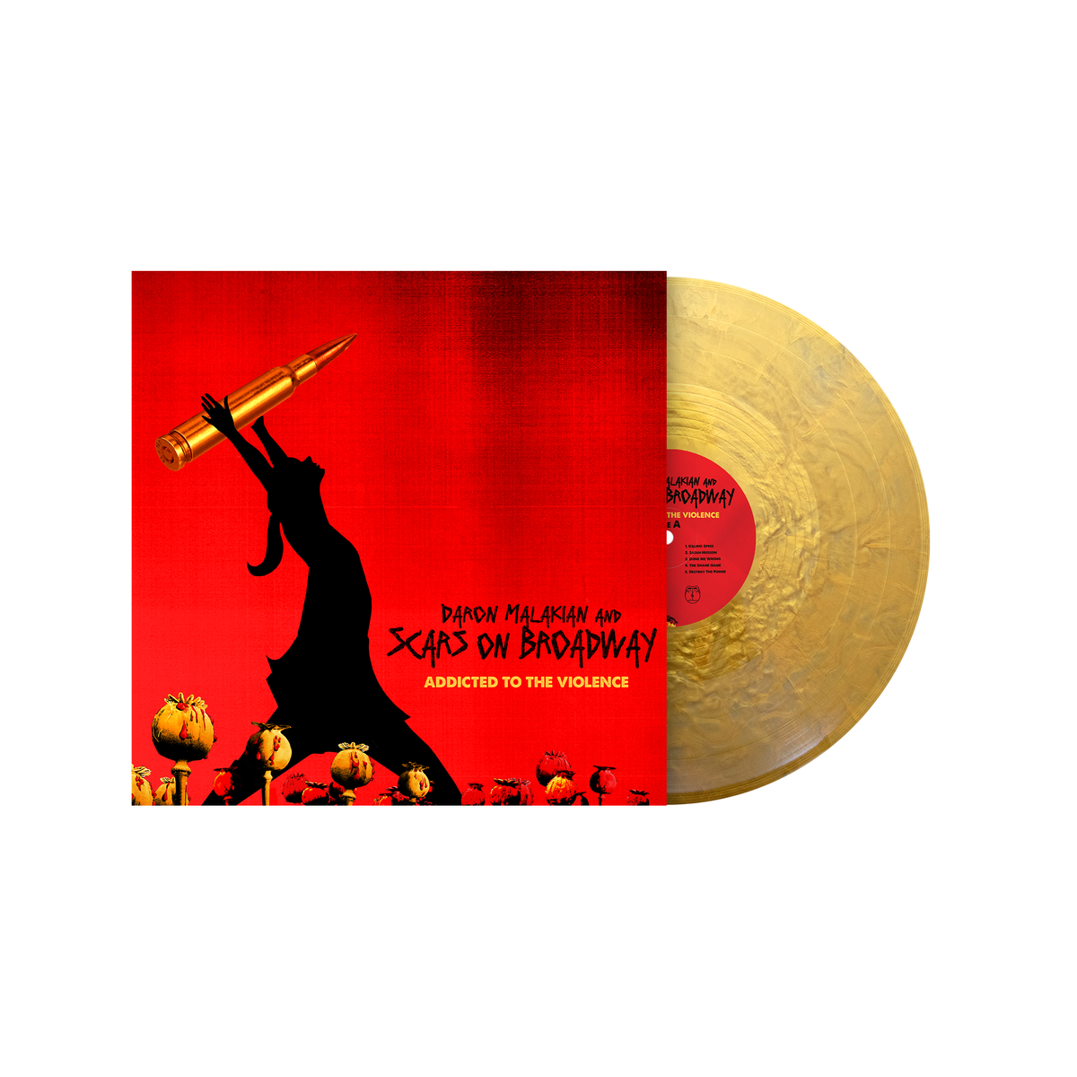 DARON MALAKIAN AND SCARS ON BROADWAY'ADDICTED TO THE VIOLENCE' LP (Limited Edition ' Only 300 Made, Metallic Gold Vinyl)