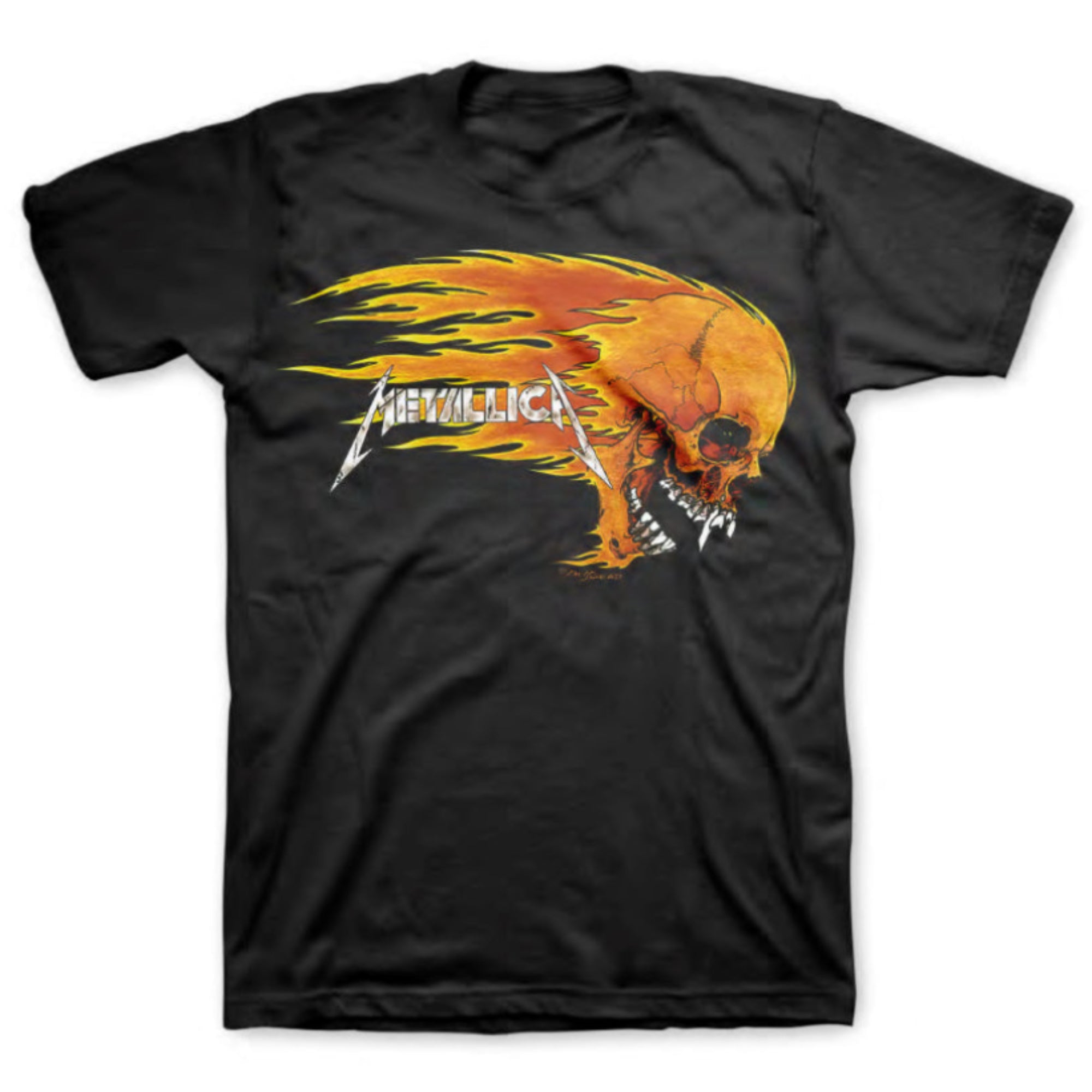 Metallica Flaming Skull T Shirt