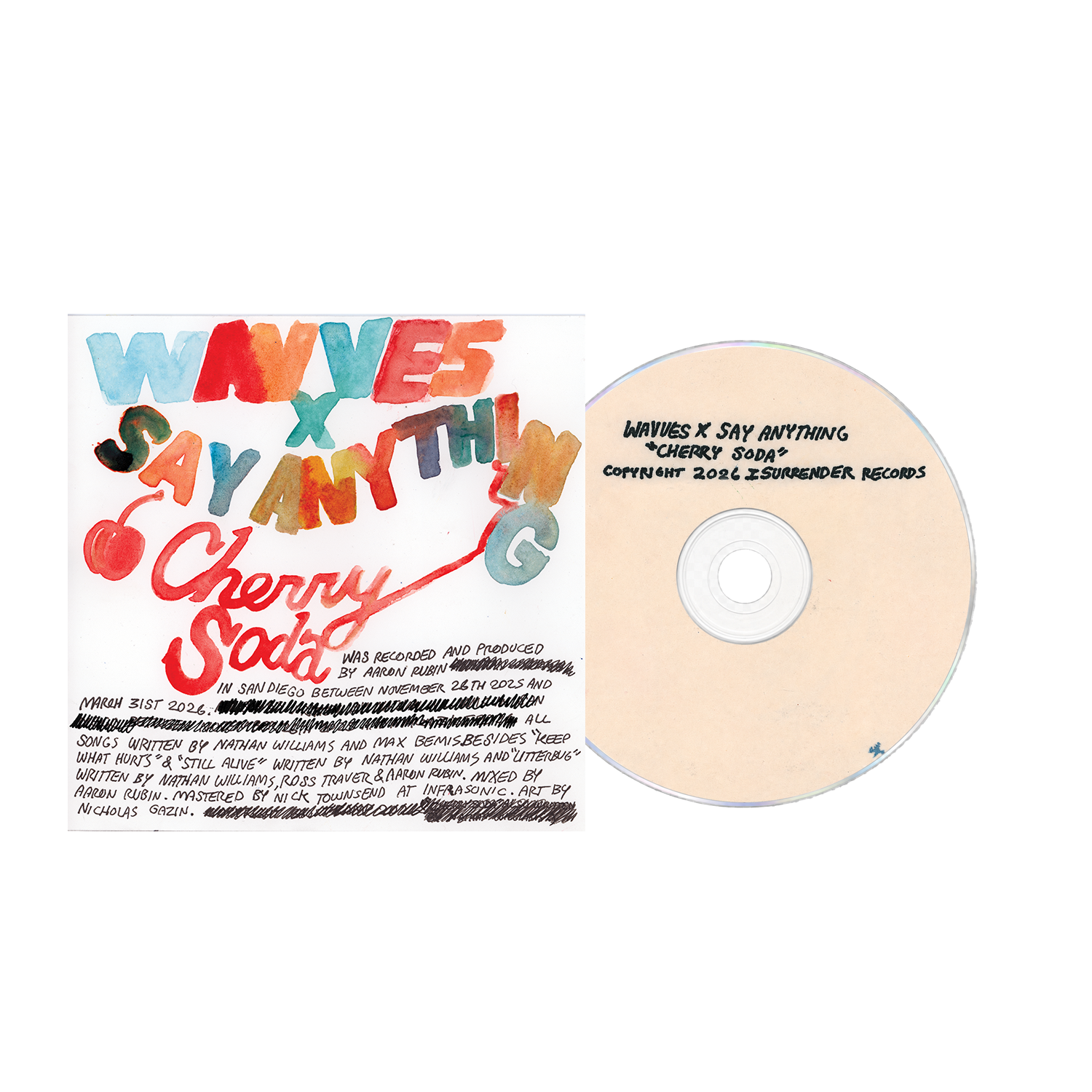 WAVVES X SAY ANYTHING 'CHERRY SODA' CD