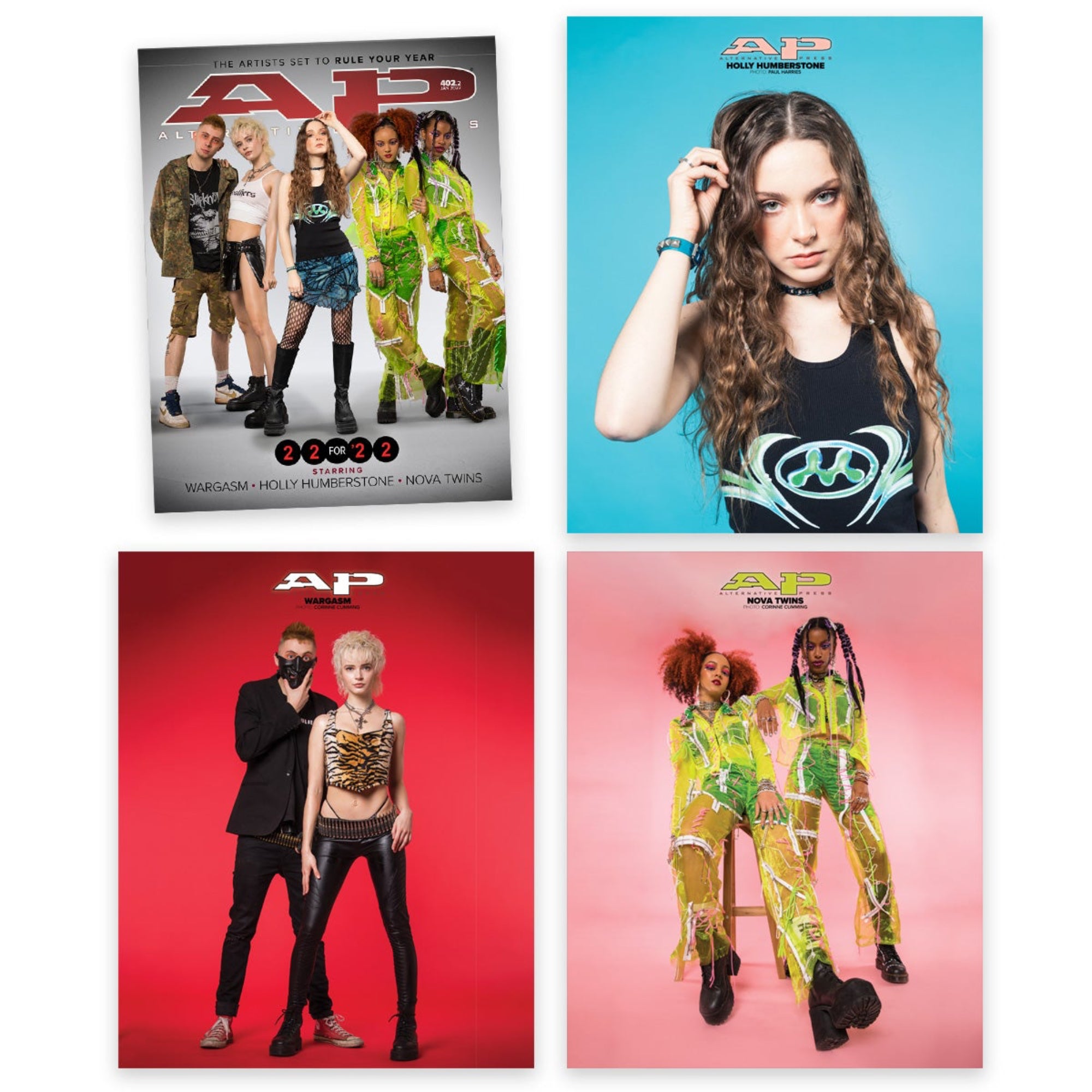 Holly Humberstone x Wargasm x Nova Twins - Alternative Press Magazine Issue 402 - January 2022 - Collection 2 Collection Alternative Press 