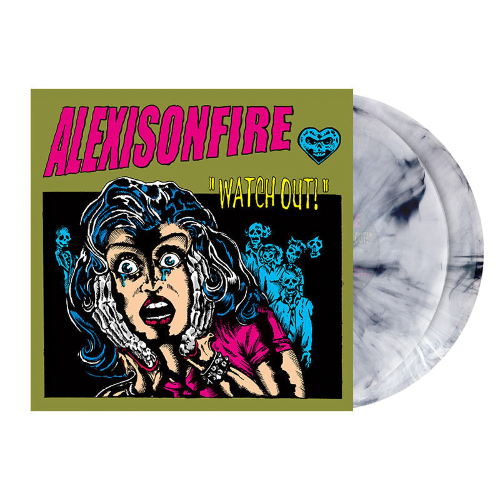 ALEXISONFIRE 'WATCH OUT!' Black/White Marble LP + BrooklynVegan Specia