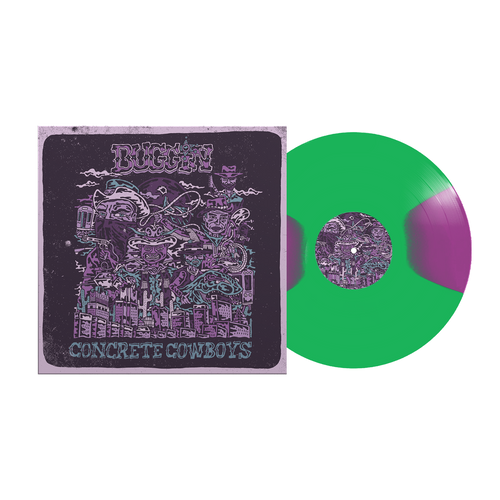 BUGGIN ‘CONCRETE COWBOWS’ LP (Limited Edition – Only 100 made, Transparent Green & Neon Violet Moon Phase Vinyl)