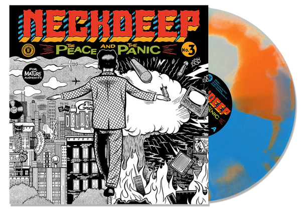 NECK DEEP ‘THE PEACE AND THE PANIC’ LIMITED-EDITION WHITE, ORANGE, AND BLUE SWIRL LP – ONLY 300 MADE
