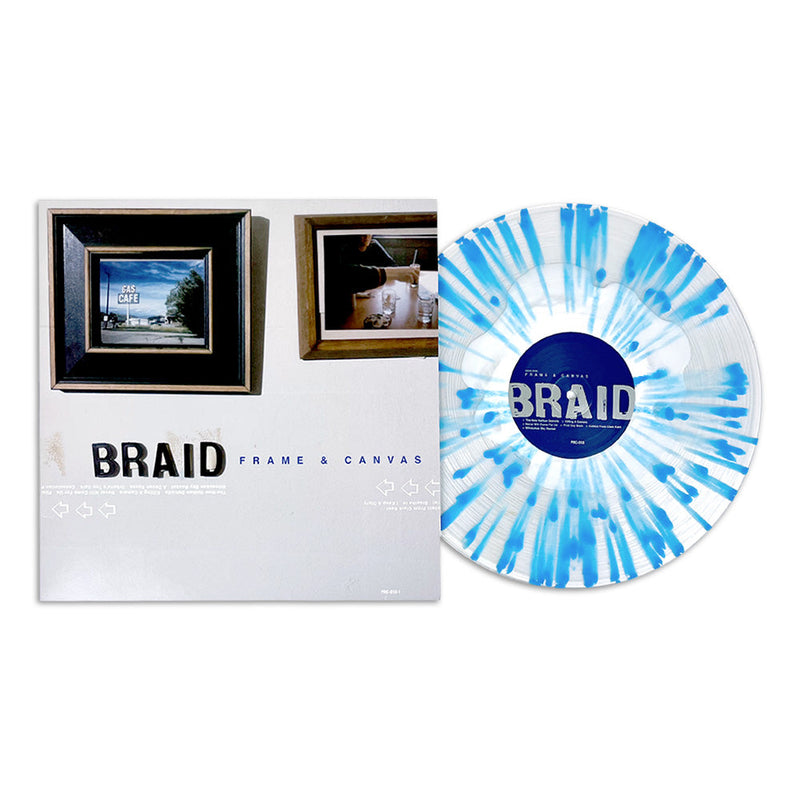 BRAID ‘FRAME & CANVAS’ LP (Limited Edition – Only 300 made, White inside Clear w/ Blue Splatter Vinyl)