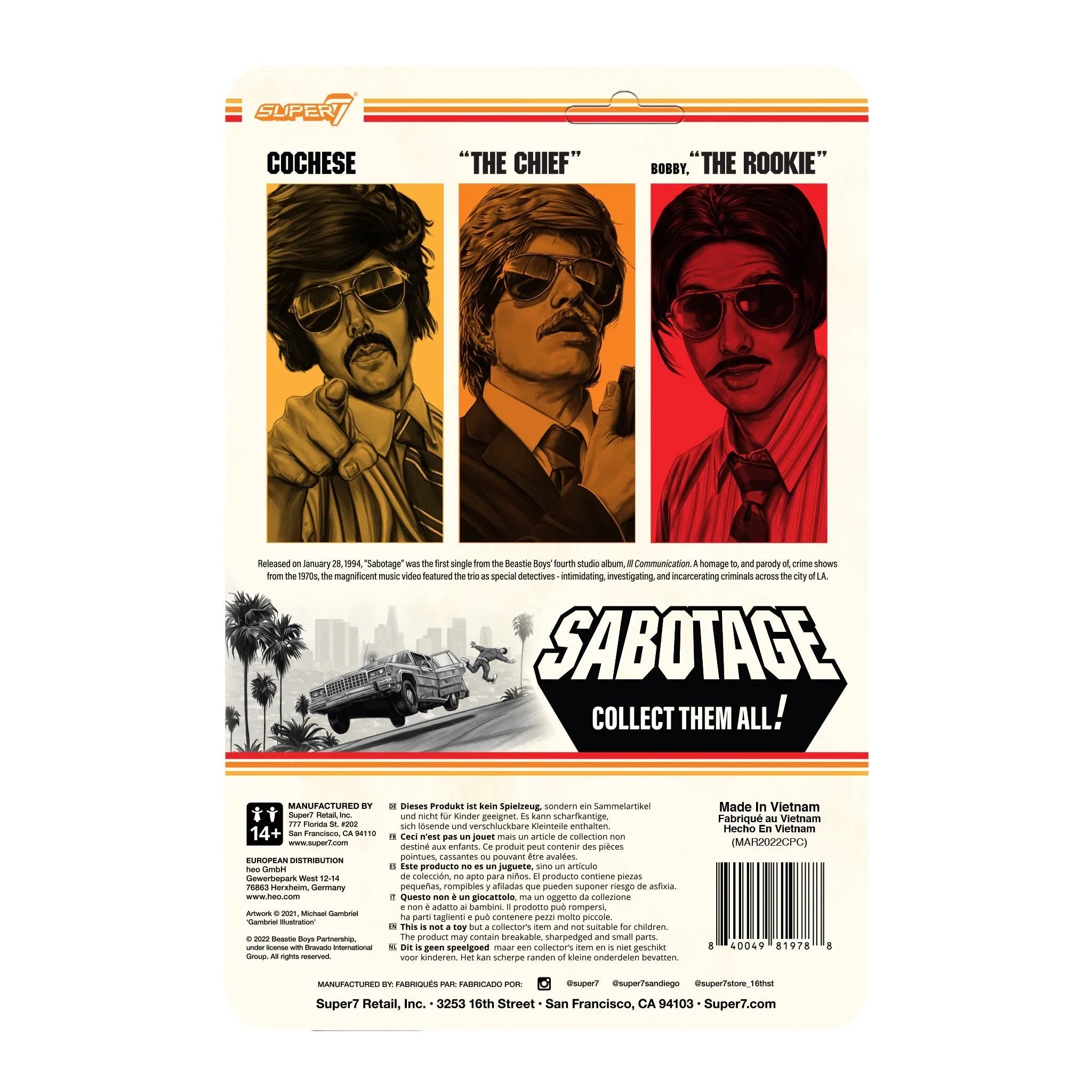 BEASTIE BOYS "THE CHIEF" SABOTAGE WAVE 1 REACTION ACTION FIGURE