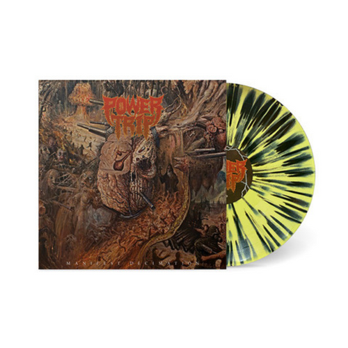 POWER TRIP 'MANIFEST DECIMATION' Yellow & Black Splatter Vinyl Album Cover