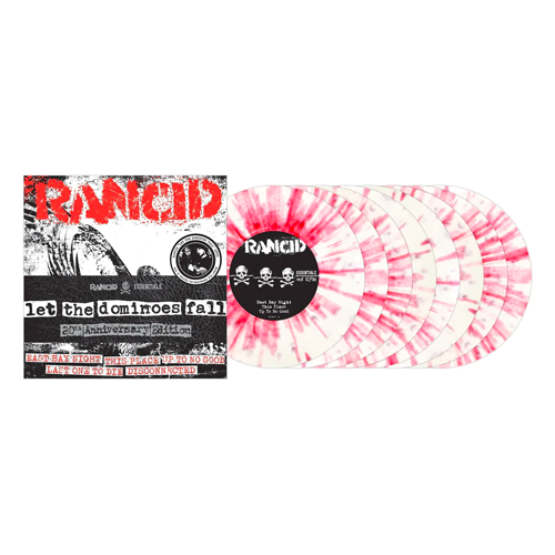 RANCID 'LET THE DOMINOES FALL' 8x7" SINGLES (White & Red Splatter Vinyl)